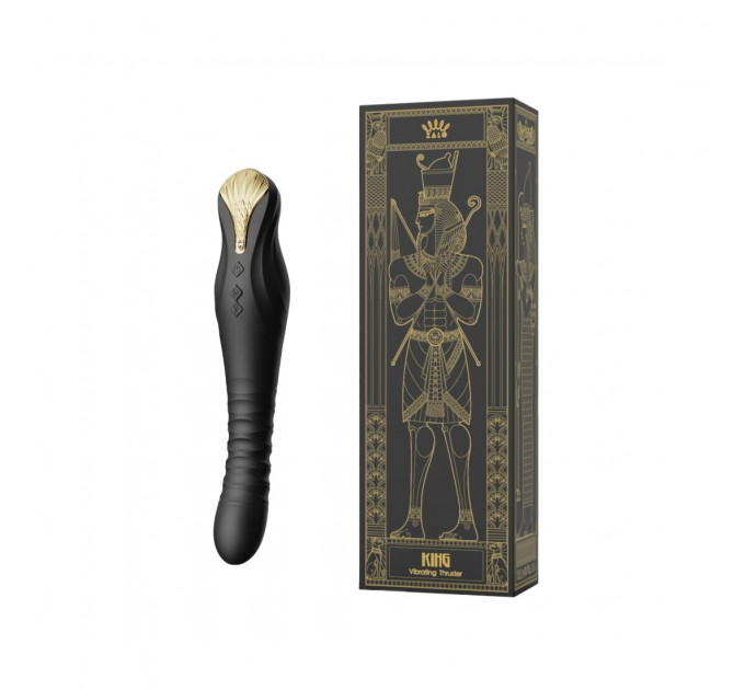 Смартвібратор-пульсатор Zalo — King Obsidian Black, кристал Swarovski