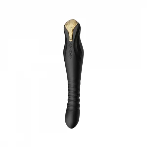 Смартвібратор-пульсатор Zalo — King Obsidian Black, кристал Swarovski