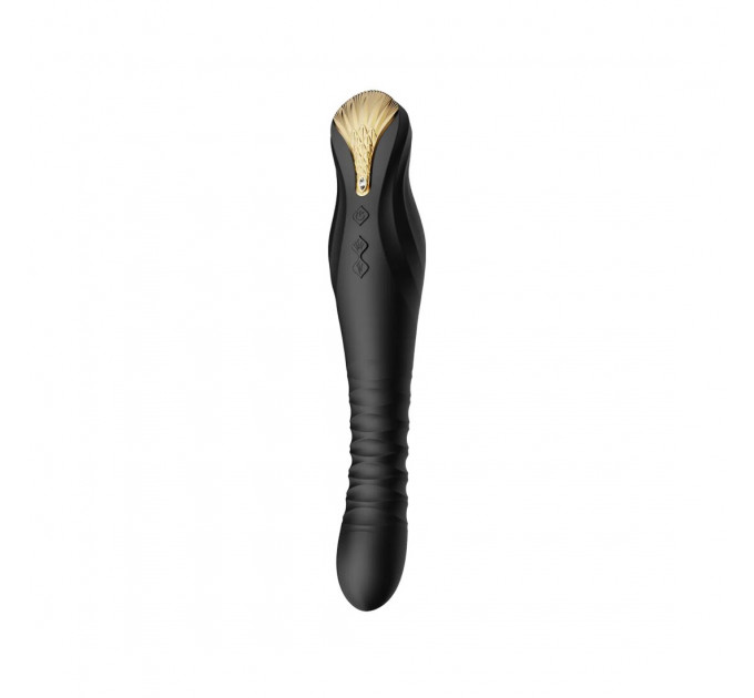 Смартвібратор-пульсатор Zalo — King Obsidian Black, кристал Swarovski