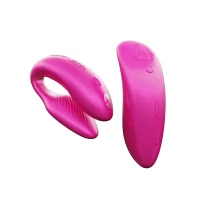 Смарт-вібратор для пар We-Vibe Chorus Cosmic Pink, сенсорне керування вібраціями стисненням пульта — Переглянути зображення 2