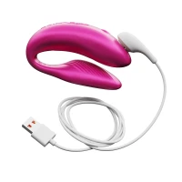Смарт-вібратор для пар We-Vibe Chorus Cosmic Pink, сенсорне керування вібраціями стисненням пульта — Переглянути зображення 4