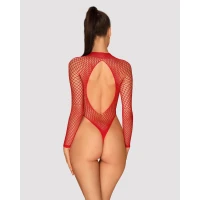 Сітчастий бодістокінг із довгим рукавом Obsessive B126 teddy red S/M/L, червоний — Переглянути зображення 2