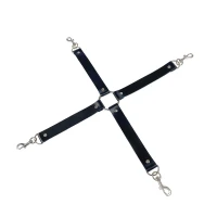 Хрестовина з натуральної шкіри Art of Sex – 4 Way Connector, чорний — Переглянути зображення 2