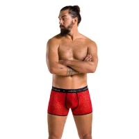 Чоловічі прозорі боксери Passion 046 SHORT PARKER XXL/XXXL Red, сітка, під леопард — Переглянути зображення 3