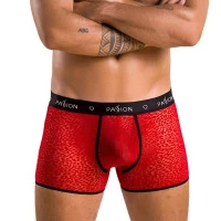 Чоловічі прозорі боксери Passion 046 SHORT PARKER XXL/XXXL Red, сітка, під леопард — Переглянути зображення 1