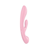 Двусторонний вибратор-кролик Satisfyer Triple Oh Pink, 3 мотора, рукоятка-массажер