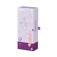 Двосторонній вібратор-кролик Satisfyer Triple Oh Pink, 3 мотори, руків’я-масажер — Переглянути зображення 8