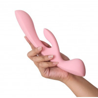 Двусторонний вибратор-кролик Satisfyer Triple Oh Pink, 3 мотора, рукоятка-массажер
