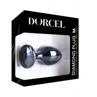 Металева анальна пробка з кристалом Dorcel Diamond Plug Black M — Переглянути зображення 7