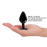 Металева анальна пробка з кристалом Dorcel Diamond Plug Black M — Переглянути зображення 3