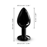 Металева анальна пробка з кристалом Dorcel Diamond Plug Black M — Переглянути зображення 5