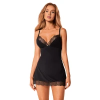 Сорочка та трусики Obsessive Bella Rou chemise &amp; thong XL/2X — Переглянути зображення 1