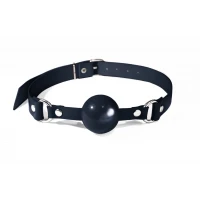 Кляп силіконовий Feral Feelings Silicon Ball Gag Black/Black, чорний ремінець, чорна кулька — Переглянути зображення 1