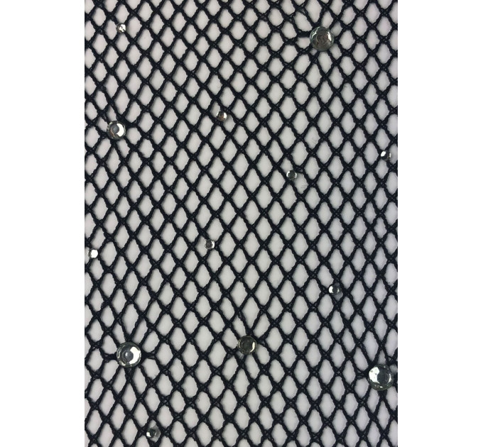 Колготки Leg Avenue Rhinestone micro net tights One size Black, дрібна сітка, стрази