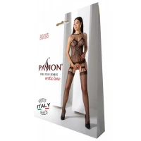 Бодістокінг з безліччю бретелей Passion BS095 One Size, black, імітація пояса та панчіх, з доступом — Переглянути зображення 6
