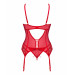 Комплект корсет та стрінги Obsessive Ingridia corset & thong M/L, червоний