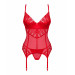 Комплект корсет та стрінги Obsessive Ingridia corset & thong M/L, червоний