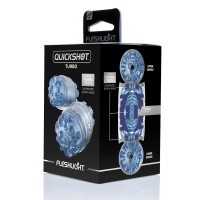 Мастурбатор Fleshlight Quickshot Turbo Blue Ice, компактний, наскрізний, підійде для пар та мінету
