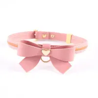 Нашийник з повідцем LOCKINK SEVANDA Love Heart Butterfly Leather Collar Set, рожевий, з бантом — Переглянути зображення 8