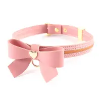 Нашийник з повідцем LOCKINK SEVANDA Love Heart Butterfly Leather Collar Set, рожевий, з бантом — Переглянути зображення 2