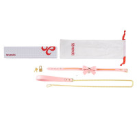 Нашийник з повідцем LOCKINK SEVANDA Love Heart Butterfly Leather Collar Set, рожевий, з бантом — Переглянути зображення 8