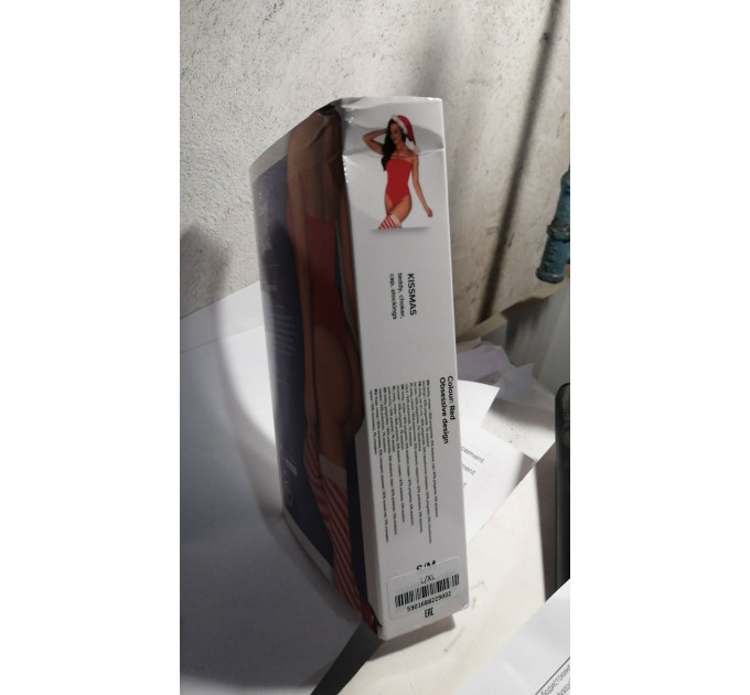 Боди Obsessive Kissmas teddy red L/XL (мятая упаковка!!!)