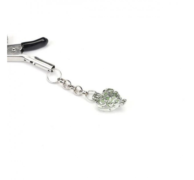 Затискачі для сосків Liebe Seele Glow-in-dark Nipple Clamps Green