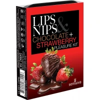Подарунковий набір Sensuva Lips &amp; Nips Pleasure Kit - Chocolate Strawberry 2 x 4г — Переглянути зображення 1