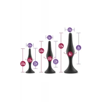Набір анальних пробок Blush Luxe Beginner Plug Kit Black — Переглянути зображення 5
