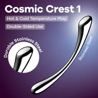 Металевий дилдо Satisfyer Cosmic Crest 1, двосторонній, можна нагрівати й охолоджувати — Просмотреть изображение 6
