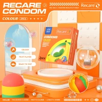 Презервативи Recare Color Fruit Flavour Condoms 3 шт, аромати: м'ята, банан, полуниця — Переглянути зображення 5