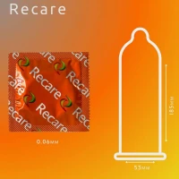 Презервативи Recare Color Fruit Flavour Condoms 3 шт, аромати: м'ята, банан, полуниця — Переглянути зображення 3