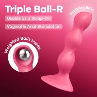 Анальний стимулятор-намистини Satisfyer Triple Ball-R Red — Переглянути зображення 7