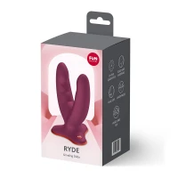 Подвійний фалоімітатор Fun Factory RYDE Wine Red, гнучкі стовбури, присоска — Переглянути зображення 12