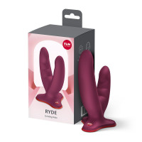 Двойной фаллоимитатор Fun Factory RYDE Wine Red, гибкие стволы, присоска — Просмотреть изображение 6