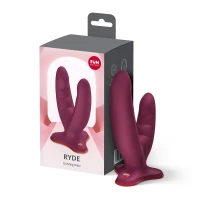 Подвійний фалоімітатор Fun Factory RYDE Wine Red, гнучкі стовбури, присоска — Переглянути зображення 10