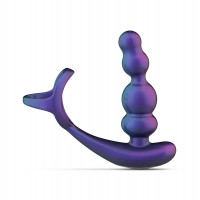 Анальный вибратор с эрекционным кольцом Hueman - Stellar Force Anal Beads with Cockring