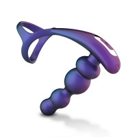 Анальный вибратор с эрекционным кольцом Hueman - Stellar Force Anal Beads with Cockring — Просмотреть изображение 4