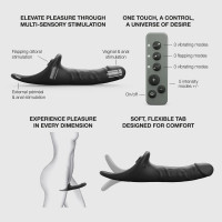 Вібронасадка для страпону з вакуумною стимуляцією Strap-On-Me Multi Orgasm Realistic Dildo XL Black — Переглянути зображення 3