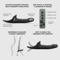 Вибронасадка для страпона с вакуумной стимуляцией Strap-On-Me Multi Orgasm Realistic Dildo XL Black — Просмотреть изображение 3