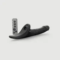 Вибронасадка для страпона с вакуумной стимуляцией Strap-On-Me Multi Orgasm Realistic Dildo XL Black — Просмотреть изображение 1