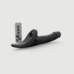 Вібронасадка для страпону з вакуумною стимуляцією Strap-On-Me Multi Orgasm Realistic Dildo XL Black