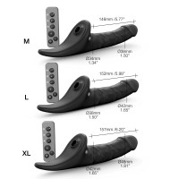 Вібронасадка для страпону з вакуумною стимуляцією Strap-On-Me Multi Orgasm Realistic Dildo XL Black — Переглянути зображення 10
