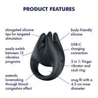 Вібратор на палець та ерекційне кільце 2в1 Satisfyer Perfect Pair 1 — Переглянути зображення 6