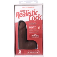 Фалоімітатор Doc Johnson The Realistic Cock ULTRASKYN - 5 Inch with Balls Chocolate — Просмотреть изображение 18