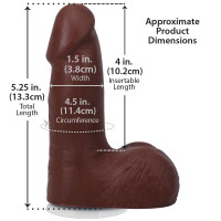 Фаллоимитатор Doc Johnson The Realistic Cock ULTRASKYN - 5 Inch with Balls Chocolate — Просмотреть изображение 5