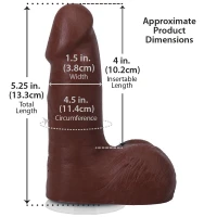 Фалоімітатор Doc Johnson The Realistic Cock ULTRASKYN - 5 Inch with Balls Chocolate — Просмотреть изображение 8