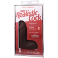 Фалоімітатор Doc Johnson The Realistic Cock ULTRASKYN - 5 Inch with Balls Chocolate — Просмотреть изображение 16