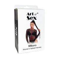 Жіноча портупея з шипами Art of Sex - Milana, екошкіра, розмір XS-2XL, колір білий — Переглянути зображення 4