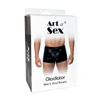 Чоловічі труси з сюрпризом Art of Sex - Gladiator, чорні з ефектом мокрого оксамиту, розмір L — Переглянути зображення 4